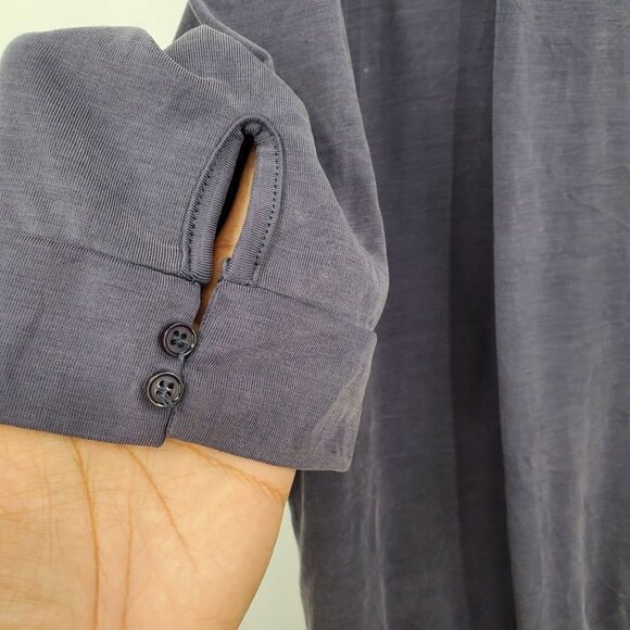 Red by BKE Washed Surplice Top 3/4 Button Sleeve V-Neck Small Womens Gray - Picture 5 of 12